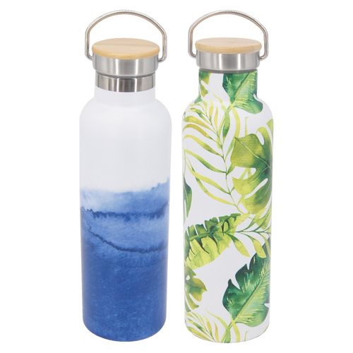 Botella Mainstays Doble Pared Tapa Bambu 750ml