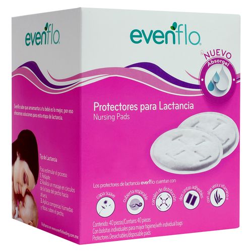 Pads Evenflo De Protectores Para Lactancia  Con Absorgel -40 Unidades