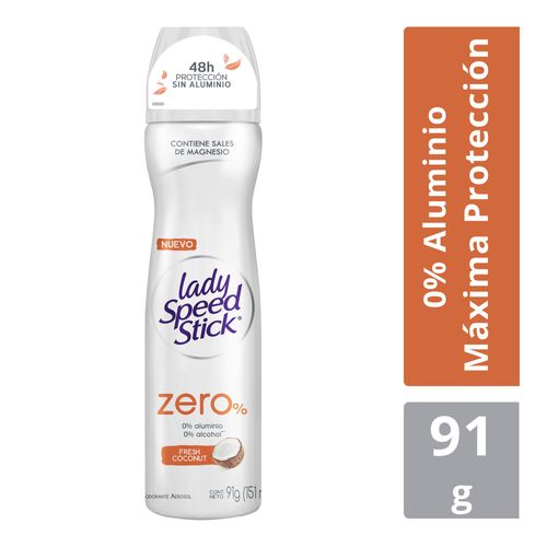 Desodorante Lady Speed Stick Zero Fresh Coconut Aerosol 91 g