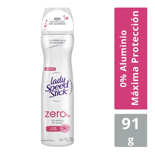Desodorante Lady Speed Stick Zero Rose Petals Aerosol 91 g