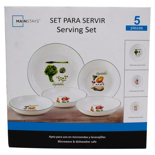 Set Mainstays de 5 Piezas  Para Servir De Porcelana