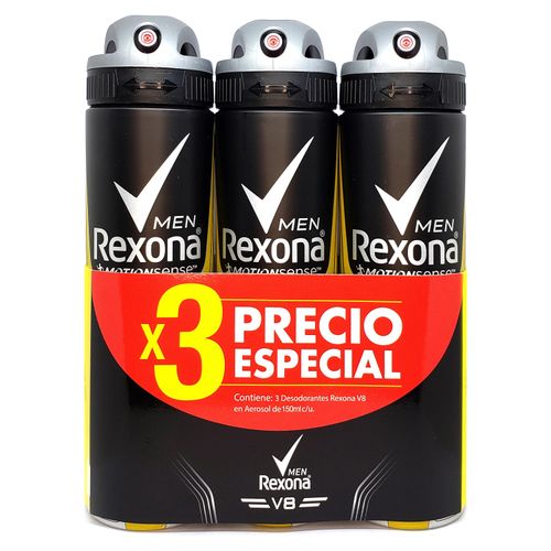 3Pack Desodor Rexona Spray Men V8 450ml