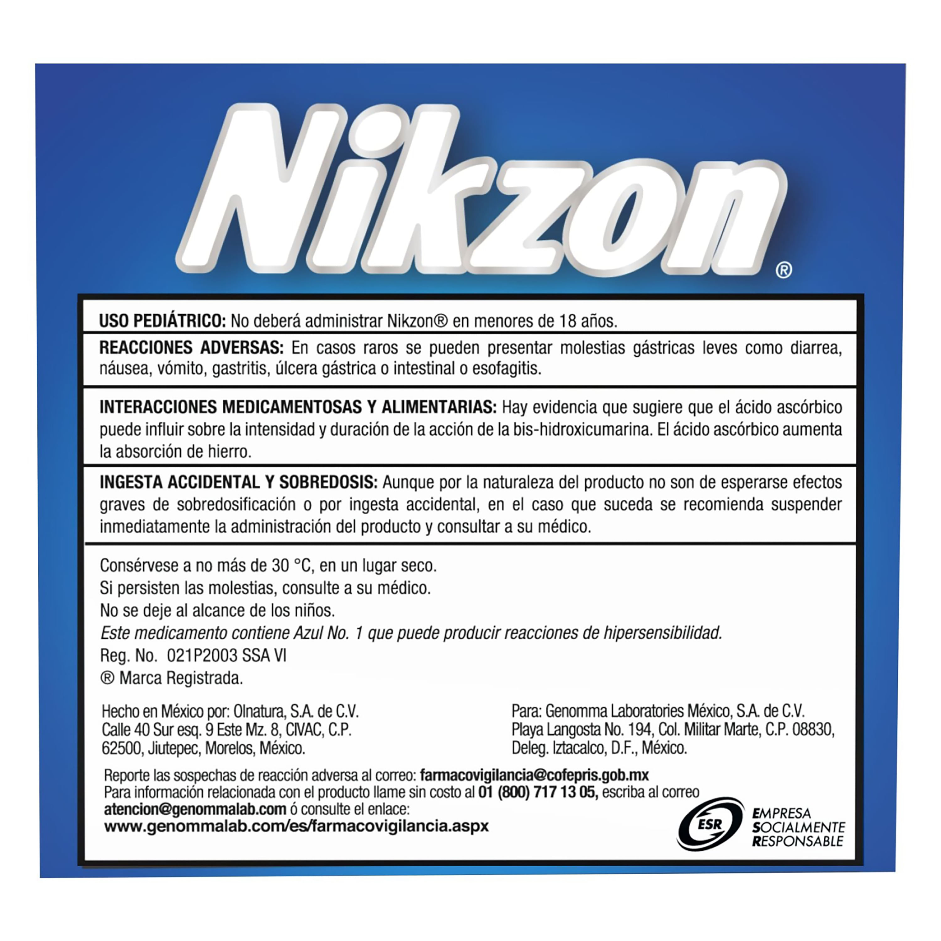 Comprar Tabletas Nikzon Dispensador-90 Unidades | Walmart Honduras