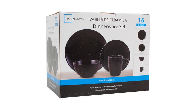 Vajilla Completa Mainstays 16 Piezas