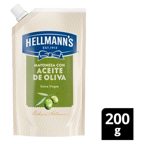 Mayonesa Hellmanns C Oliva Doypack 200Gramos