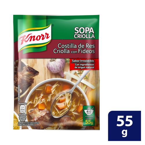 Sopa Knorr Costilla Criolla Fideos 55Gramos