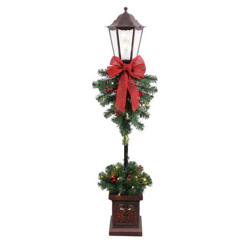 Farol Holiday Time Iluminado con Corona 4 Piezas 1.22 Mts