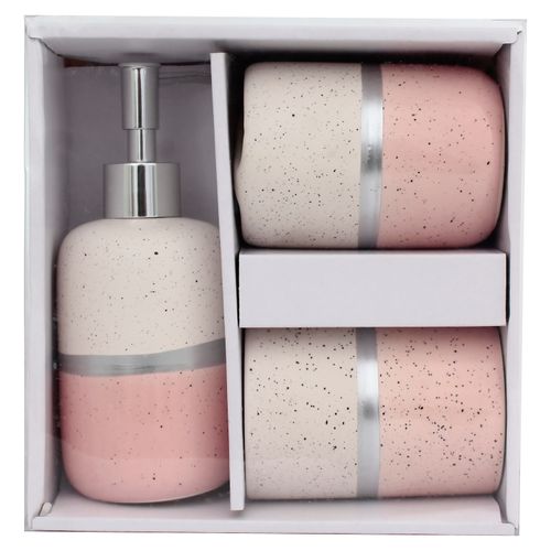 Set Mainstays de Baño 3 Piezas Color Rosado