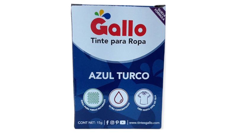 Comprar Tinte Gallo Para Ropa Color Azul Turco - 15gr | Walmart Honduras