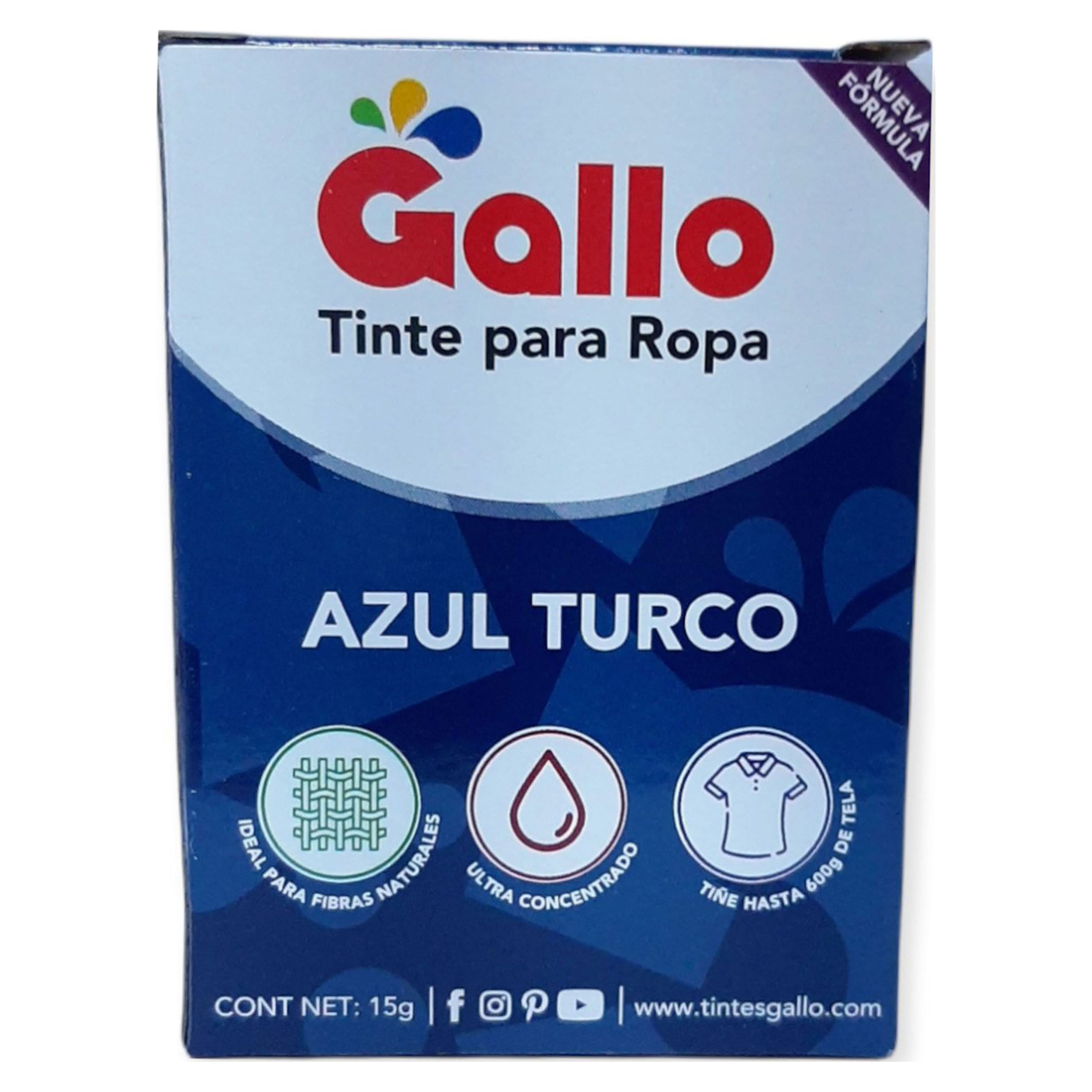 Comprar Tinte Gallo Para Ropa Color Azul Turco - 15gr | Walmart Honduras