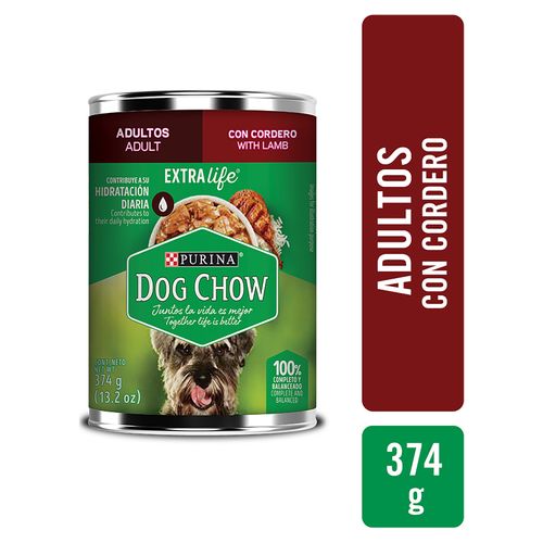 Alimento Húmedo Perro Adulto Purina Dog Chow Cordero & Arroz    374 gr