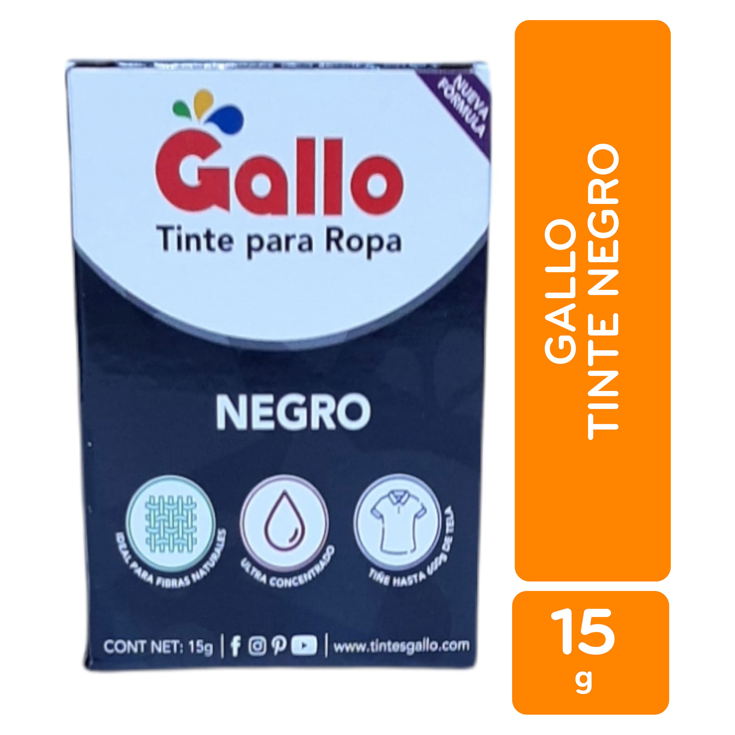 Comprar Tinte Gallo Para Ropa Color Negro - 15gr | Walmart Honduras