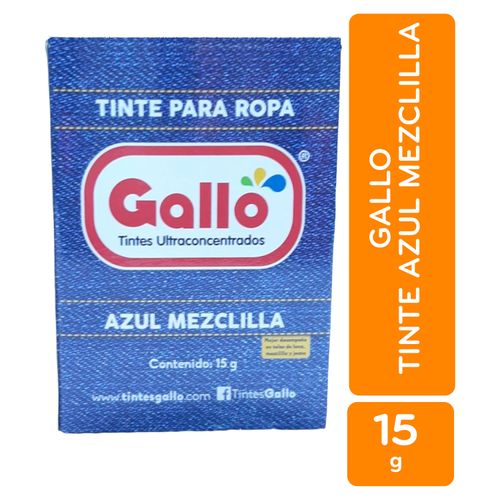 Tinte En Polvo Gallo Para Ropa Color Mezclilla -15 g