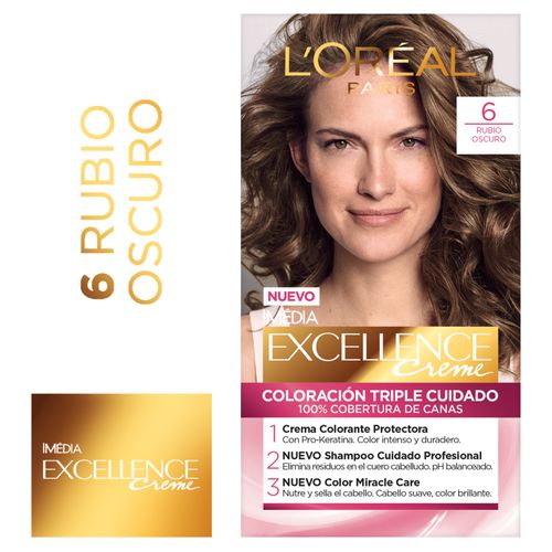 Tintura Permanente  Excellence Creme L'Oreal Paris - Tono 6