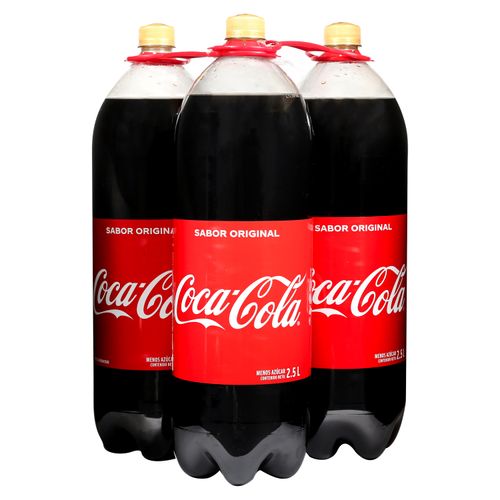 Gaseosa Marca Coca Cola En Envase Tpo Pet 3 Pack - 2500 ml