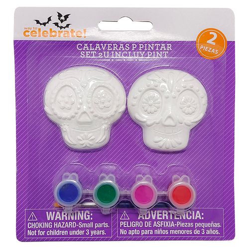 Accesorio Halloween Calaveras Way To Celebrate Para Pintar Set 2 Uds Modelo Fgl31700