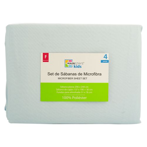 Msk Set Sabanas 3Pzas Celeste Lisa Full