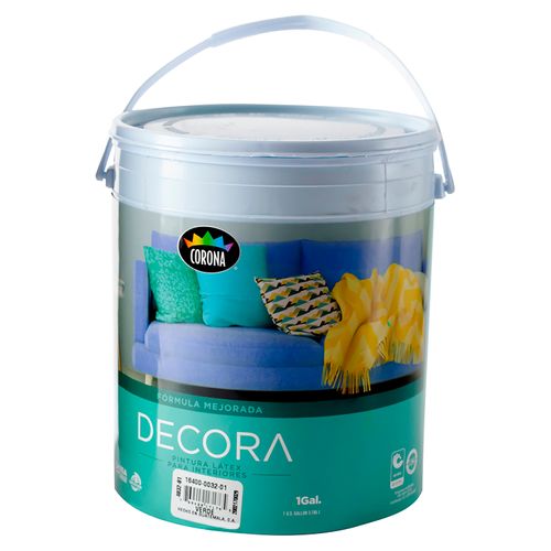 Pintura Latex Decora Formula Mejorada Para Interiores Color Verde - 1 Galon