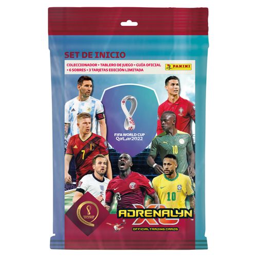 Cubo de postales con 104 sobres Panini Mundial de fútbol FIFA Qatar 2022