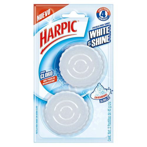 2 Pack Pastilla Para Sanitario Harpic  Flushmatic White & Shine - 45gr