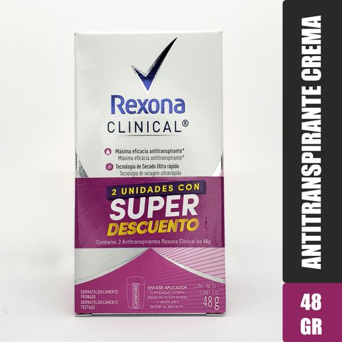 2 Pack Desodorante Rexona Clinical En Crema Para Dama -96gr