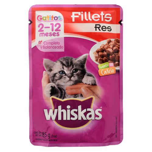 Alimento Mascotas Humedo Whiskas Gatitos Res 85Gr