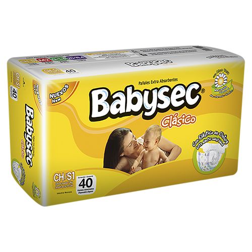 Pañal Babysec Clásico Jumbo Pequeño 40 unidades
