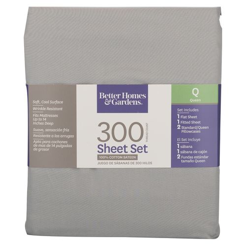 Sabana Better Homes & Gardens Queen 300 Hilos Gris