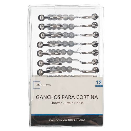 Ganchos Mainstays Para Cortina Cristal Metalico - Unidad