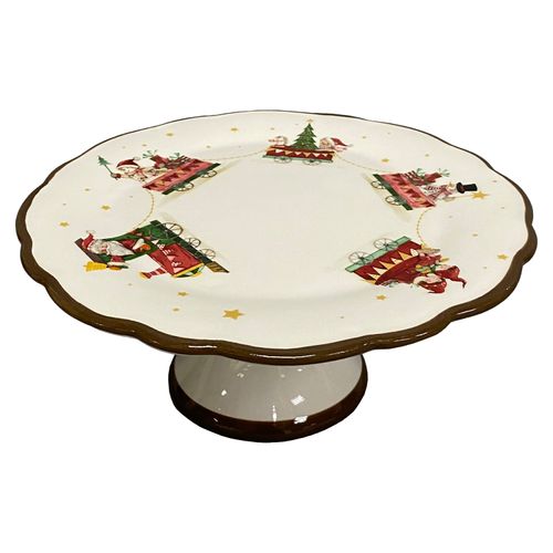 Base Navideña Holiday Time para Pasteles/ Queques, material Dolomita decoración navideña Modelo S84-21056