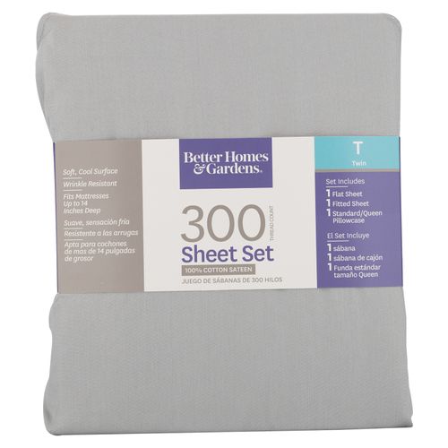 Sabana Better Homes & Gardens Individual 300 Hilos Gris