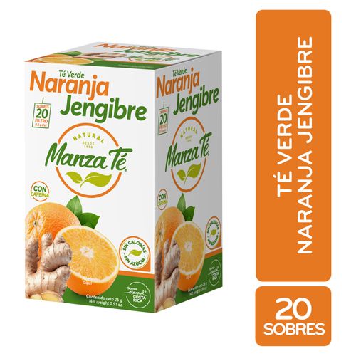 Té Verde Manzate Naranja Jengibre Caja 20 Uds -26 g