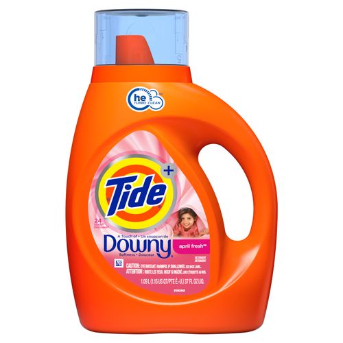 Detergente líquido para ropa Tide con un toque de Downy, April Fresh, 37 fl oz, 24 cargas, compatible con HE