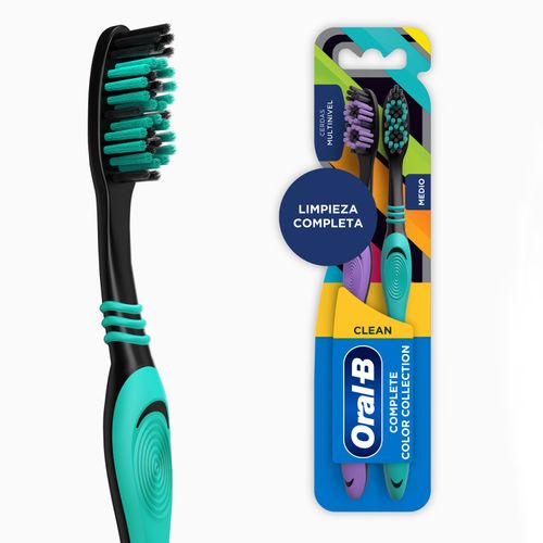 Cepillo de Dientes Cerdas Multinivel Oral-B Clean Complete Color Collection 2 Unidades