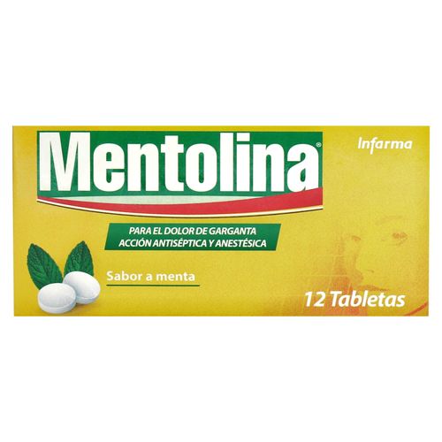 Pastillas Mentolina Masticable x 12 Unidades