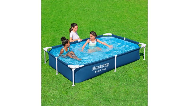  Bestway 56401 Steel Pro Pool - Piscina rectangular sobre el  suelo, piscina desmontable para niños, varios tamaños, azul, 87.0 x 59.1 x  16.9 in : Deportes y Actividades al Aire Libre