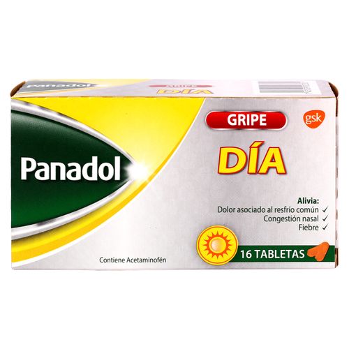 Tabletas Panadol Gripe Dia 16 Und