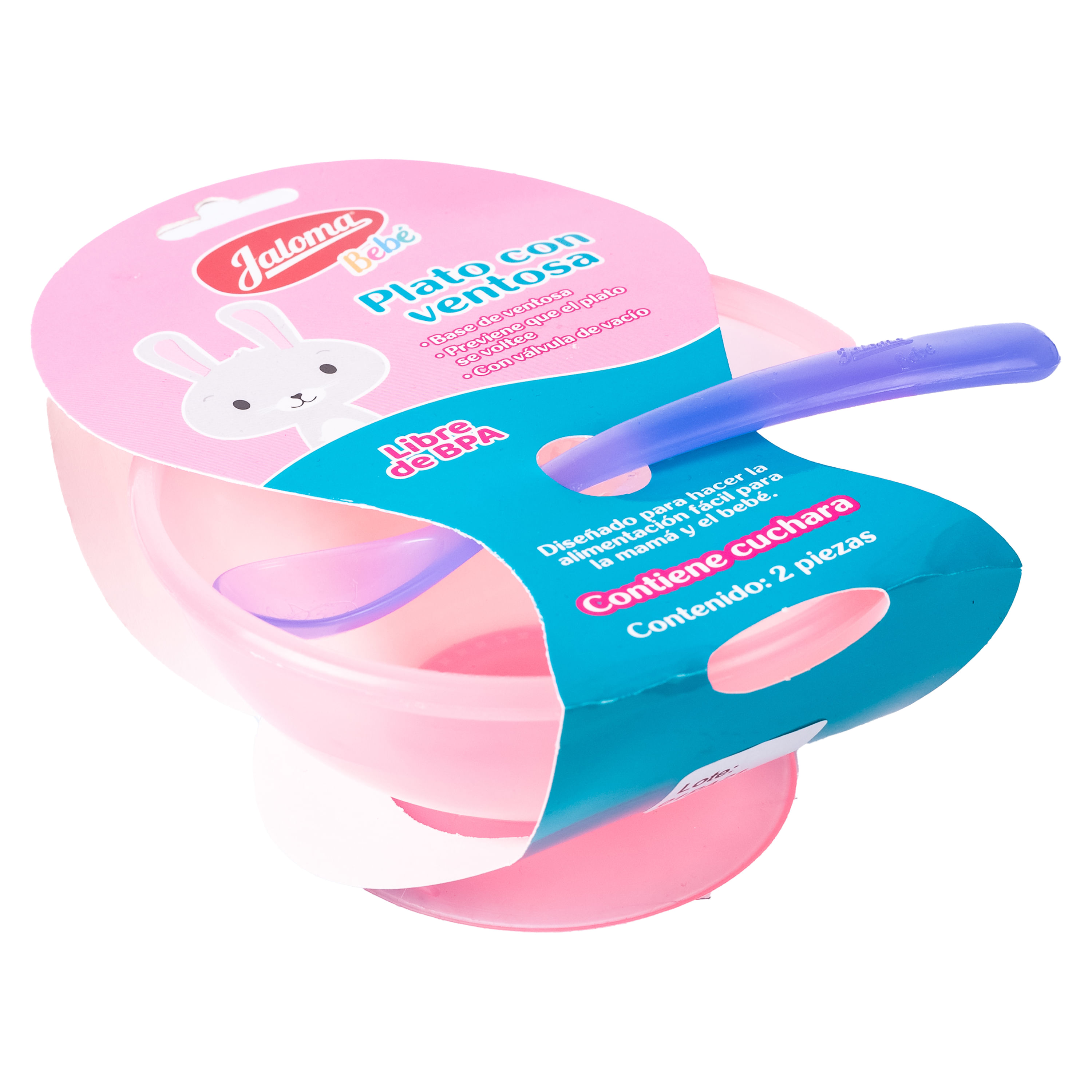 Plato con Ventosa Rosa - Tienda online de accesorios para bebé