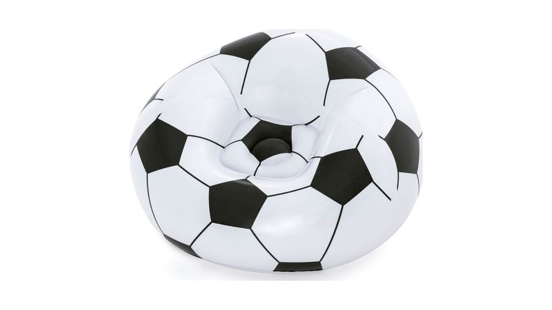 Sillón hinchable fútbol 114 x 112 x 66 cm, puff inflable balón, asiento  forma de pelota para interior y exterior, vá