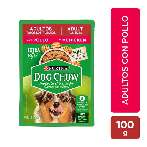 Alimento Húmedo Perro Adultos Purina Dog Chow Todos Los Tamaños Pollo -100g