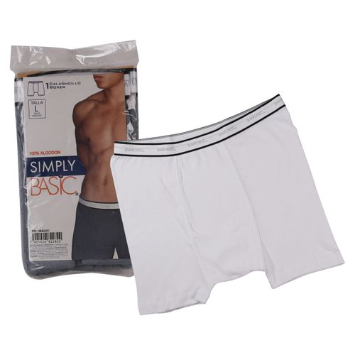 Boxer Simply Basic de Caballero Color Blanco Talla S