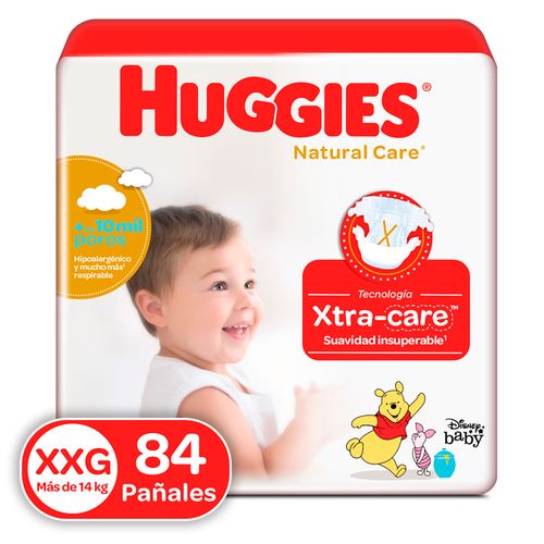 Pañales Marca Huggies Natural Care Etapa 5/XXG Hipoalergénico, Más De 14kg - 84Uds
