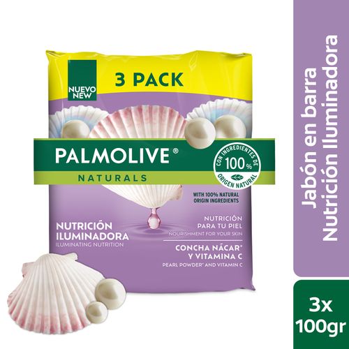 Jabon Corporal Palmolive Naturals Tono Perfecto Nacar y Vitamina C 100 g 3 Pack