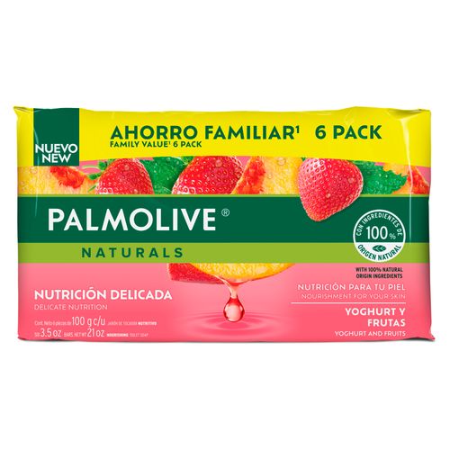 6Pack Jabon Palmolive Natural Yogurt y Frutas