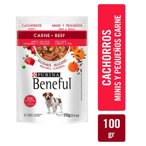 Alimento Húmedo Perro Cachorro Purina Beneful Minis y Pequeños Carne -100g