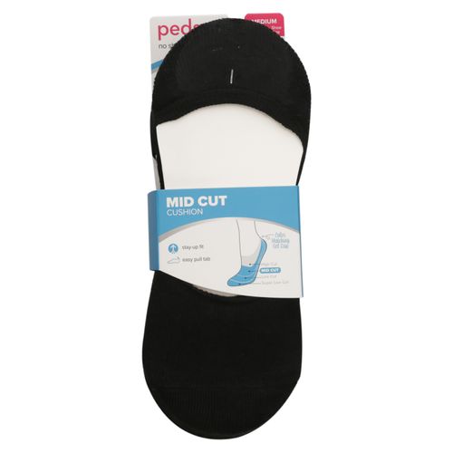 6Pack de Calceta Peds Liner Corte Medio Color Negra