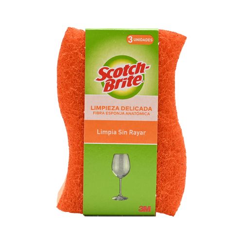 Esponja Scotch-Brite Limpieza Delicada Cero Rayas Cocina - 3Uds