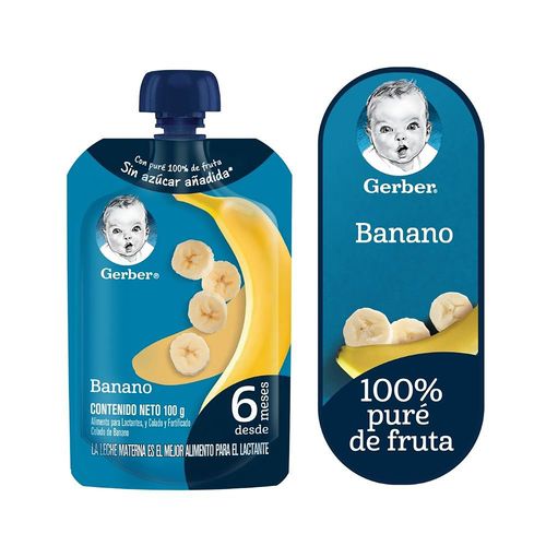 GERBER® Colado Banano Alimento Infantil Pouch 100g