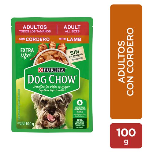 Alimento Húmedo Perro Adultos Purina Dog Chow Todos Los Tamaños Cordero -100g