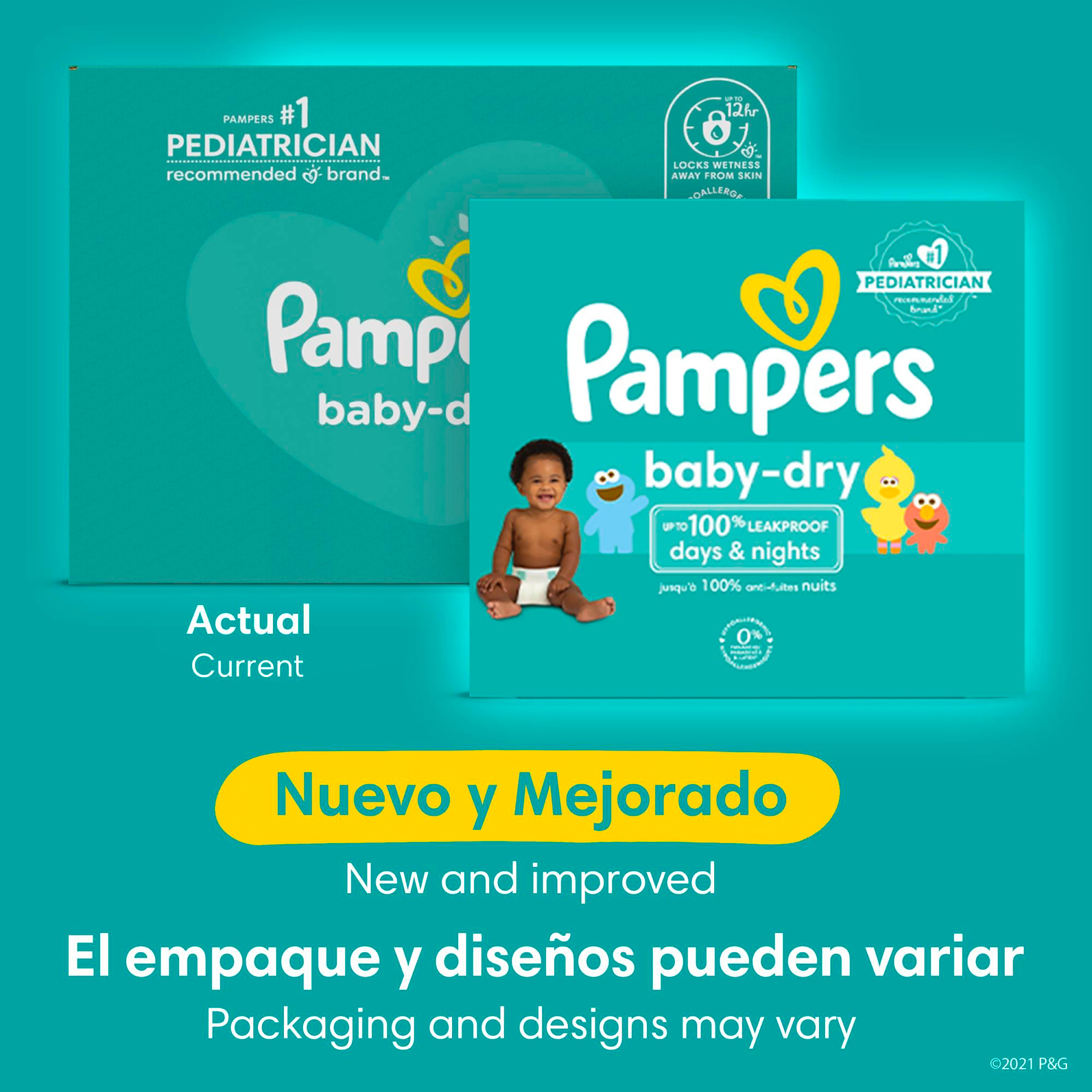  Pampers Pañales Swaddlers, talla 4 (22-37 libras), 144 unidades  : Bebés
